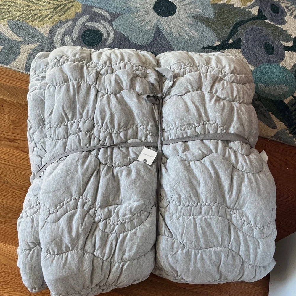 Anthropologie Brooke Heathered Jersey Cotton Quilt Size Cal King NWT